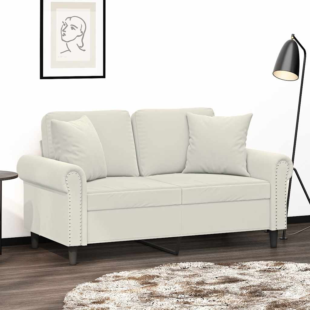 vidaXL Zierkissen 2 Stk. Creme 40x40 cm Samt