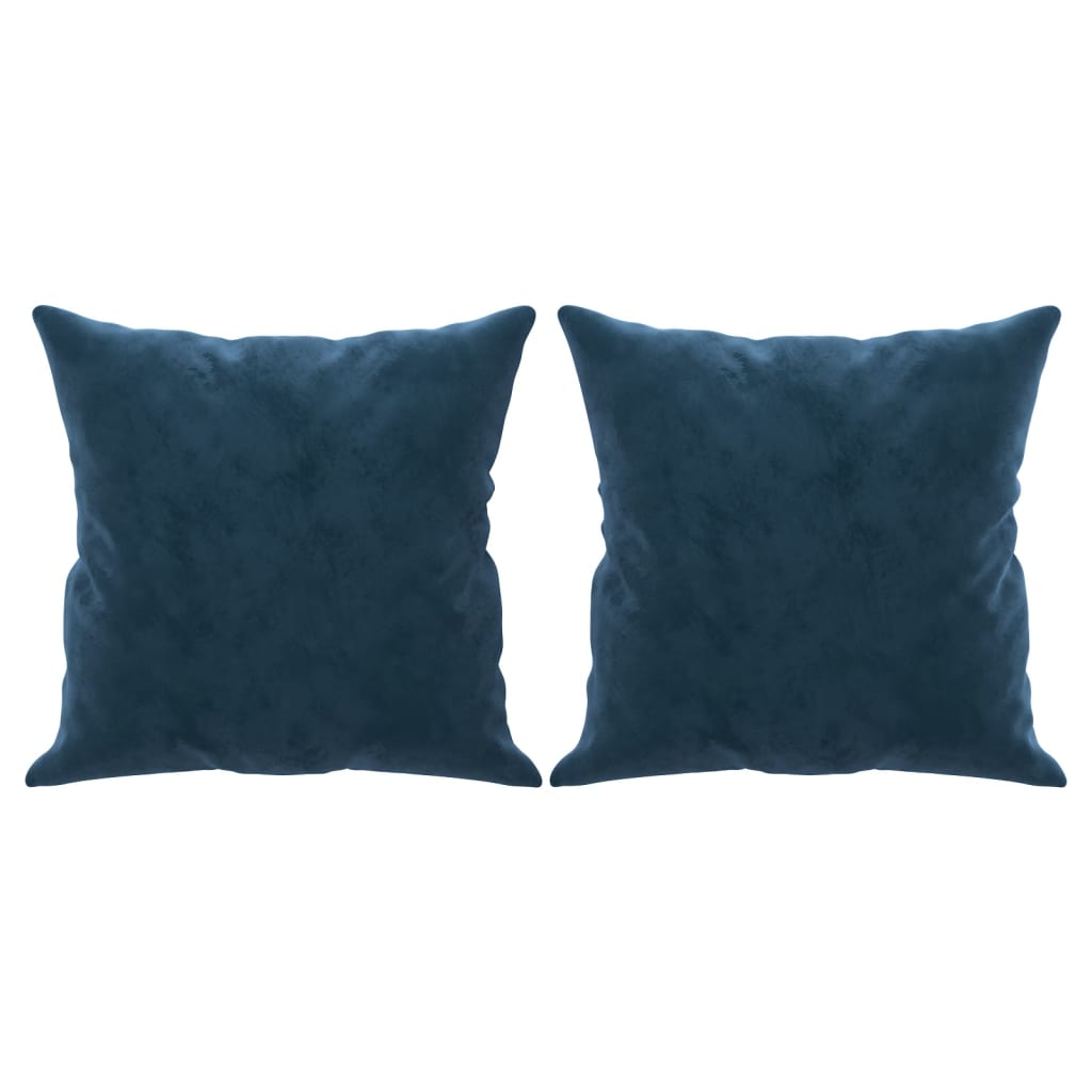 Perne decorative, 2 buc., albastru, 40×40 cm, catifea