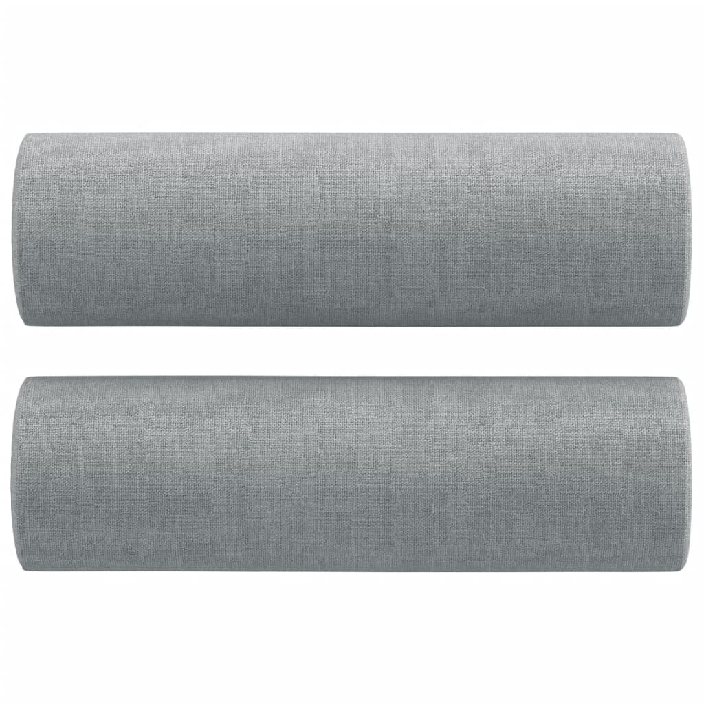 Image of vidaXL Throw Pillows 2 pcs Light Grey Ø15x50 cm Fabric