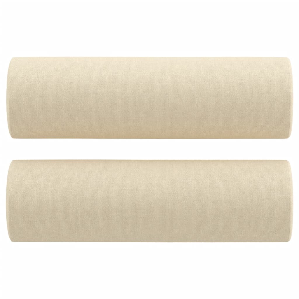 vidaXL Dekorační polštáře 2 ks krémové Ø 15 x 50 cm textil