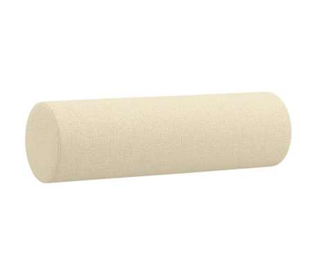 vidaXL Coussins d&eacute;coratifs lot de 2 Cr&egrave;me &Oslash;15x50 cm Tissu