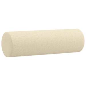 vidaXL Coussins d&eacute;coratifs lot de 2 Cr&egrave;me &Oslash;15x50 cm Tissu
