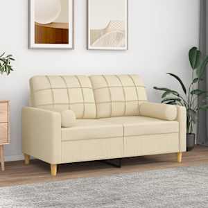 Dekorační polštáře 2 ks krémové Ø 15 x 50 cm textil - obrázek 1