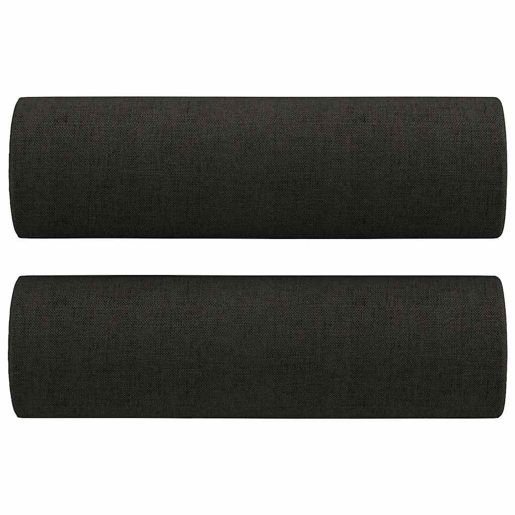 vidaXL Dekorační polštáře 2 ks černé Ø 15 x 50 cm textil