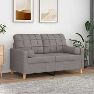 Dekorační polštáře 2 ks taupe Ø 15 x 50 cm textil - obrázek 1