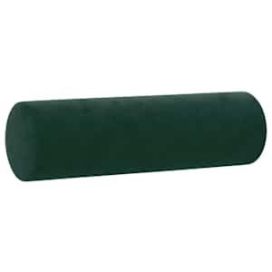Dekorační polštáře 2 ks tmavě zelené Ø 15 x 50 cm samet - obrázek 3