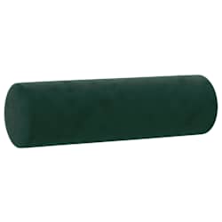 vidaXL Coussins d&eacute;coratifs lot de 2 Vert fonc&eacute; &Oslash;15x50 cm Velours