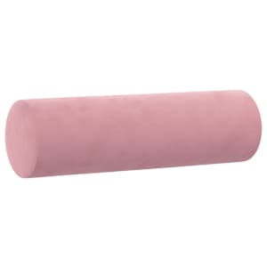 Dekorační polštáře 2 ks růžové Ø 15 x 50 cm samet - obrázek 3