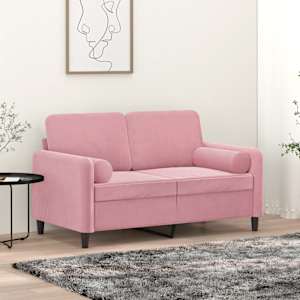 Okrasna blazina 2 kosa roza Ø15x50 cm žamet