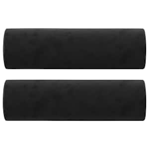 vidaXL dekoratiivpadjad 2 tk, must, &Oslash;15 x 50 cm, samet