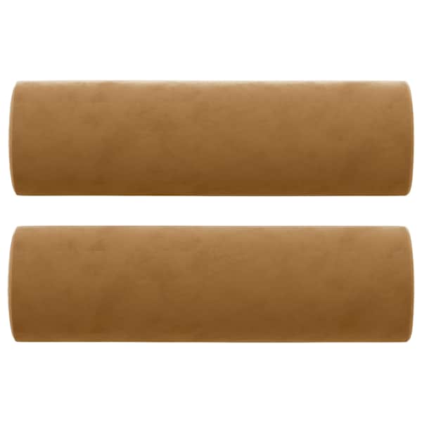 vidaXL dekoratiivpadjad 2 tk, pruun, &Oslash;15 x 50 cm, samet