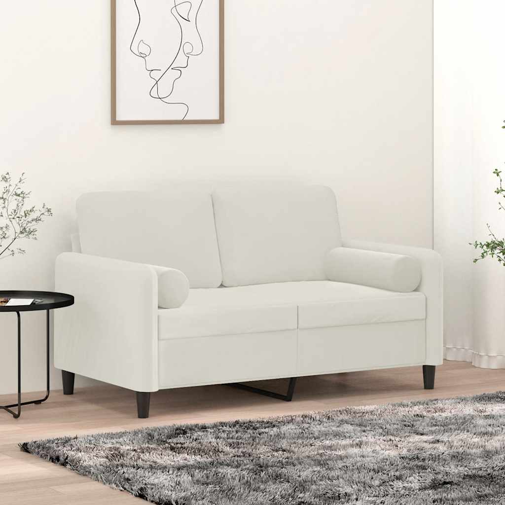 vidaXL Perne decorative, 2 buc., crem, Ø15x50 cm, catifea