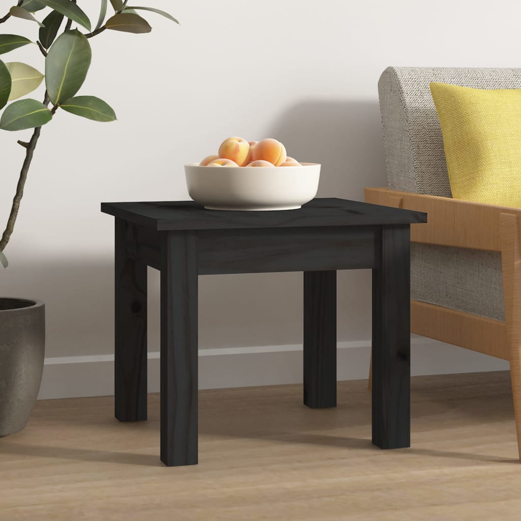 vidaXL Table basse Noir 35x35x30 cm Bois massif de pin