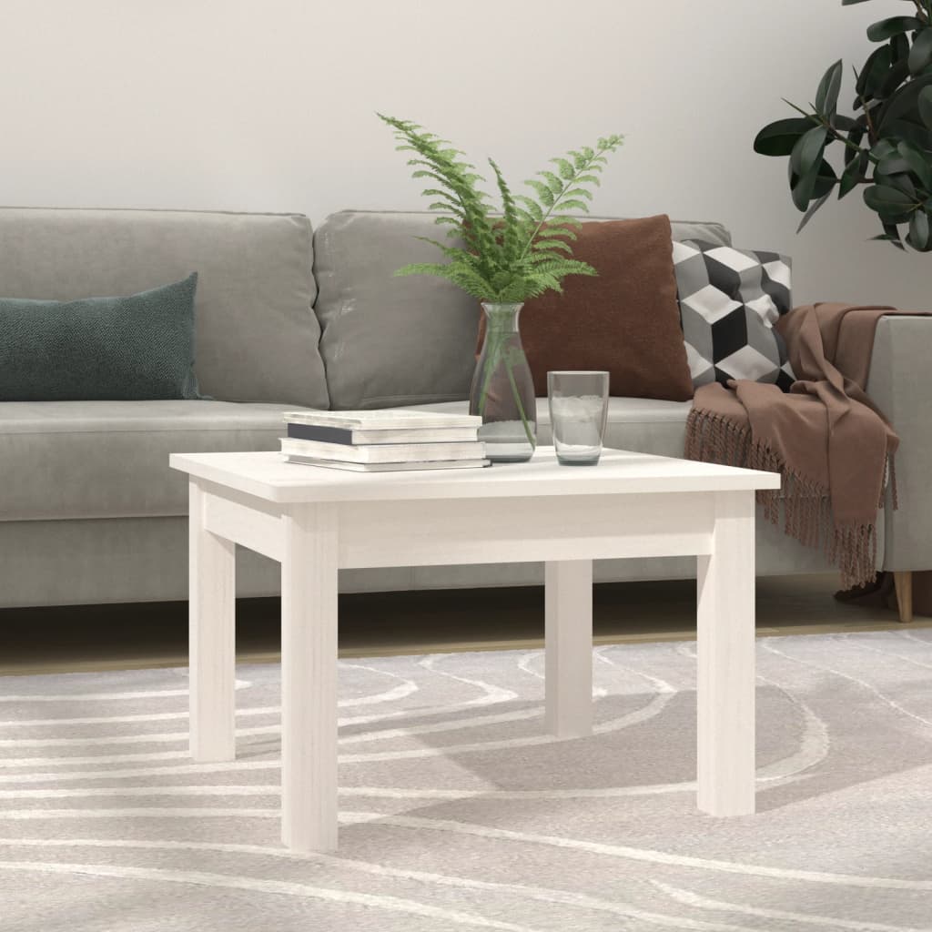 vidaXL Couchtisch Weiß 45x45x30 cm Massivholz Kiefer