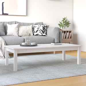 Konferenční stolek bílý 110 x 50 x 30 cm masivní borové dřevo - obrázek 1