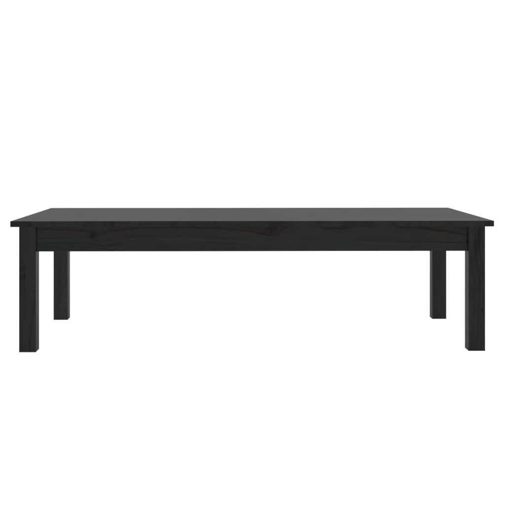 vidaXL Table basse Noir 110x50x30 cm Bois massif de pin