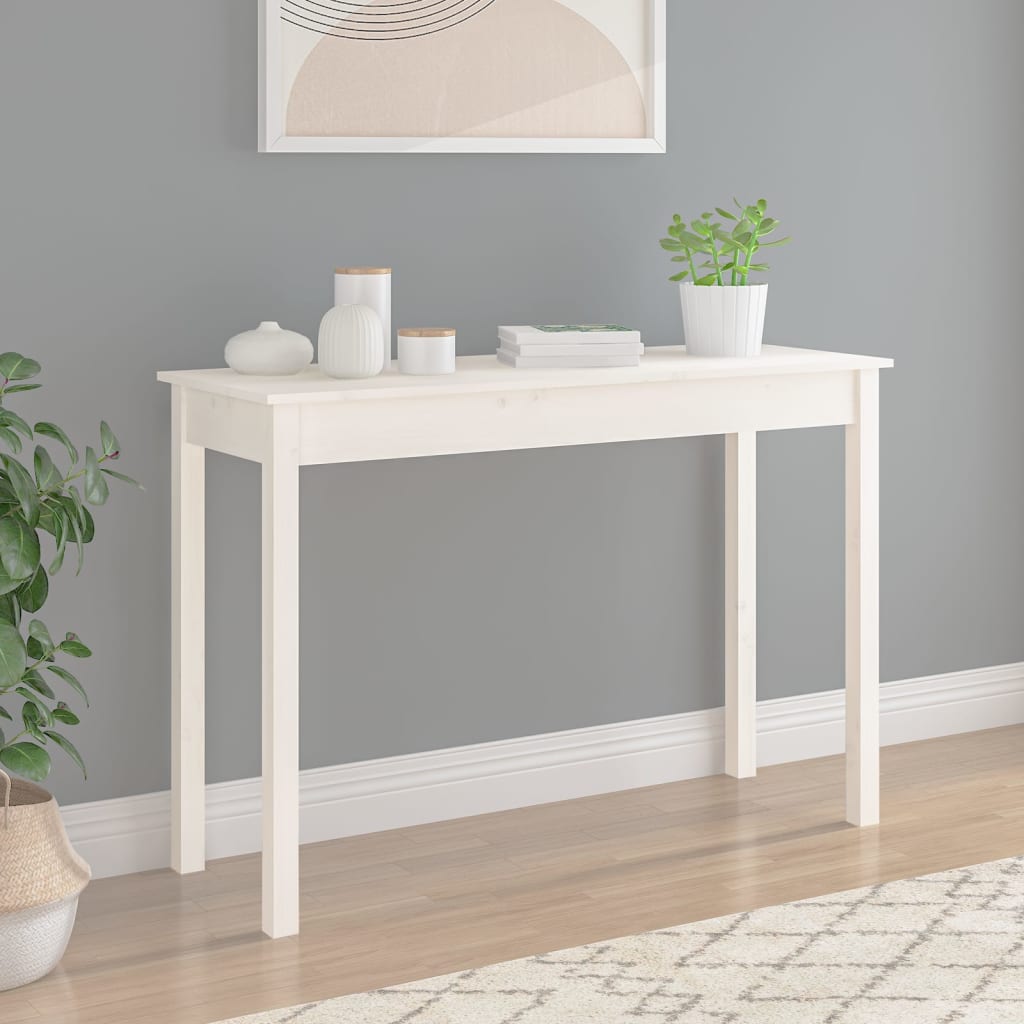 vidaXL fehér tömör fenyőfa tálalóasztal 110 x 40 x 75 cm