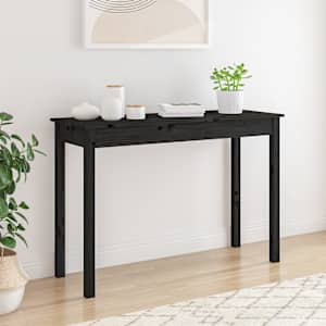 vidaXL Mesa consola 110x40x75 cm madeira de pinho maci&ccedil;a preto