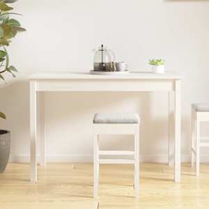 Jídelní stůl bílý 110 x 55 x 75 cm masivní borové dřevo - obrázek 5