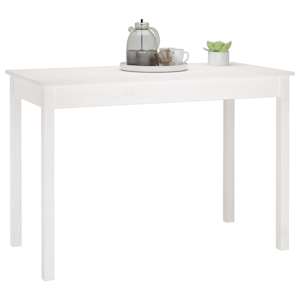 Jídelní stůl bílý 110 x 55 x 75 cm masivní borové dřevo - obrázek 6