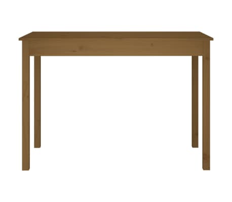 vidaXL Valgomojo stalas, medaus rudas, 110x55x75cm, pu&scaron;ies masyvas