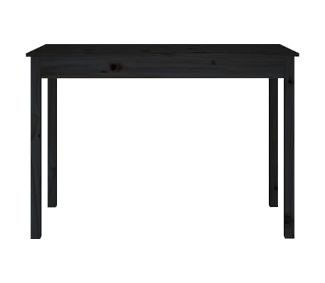vidaXL spisebord 110x55x75 cm massivt fyrretr&aelig; sort