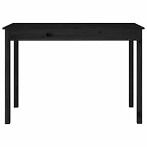 vidaXL spisebord 110x55x75 cm massivt fyrretr&aelig; sort