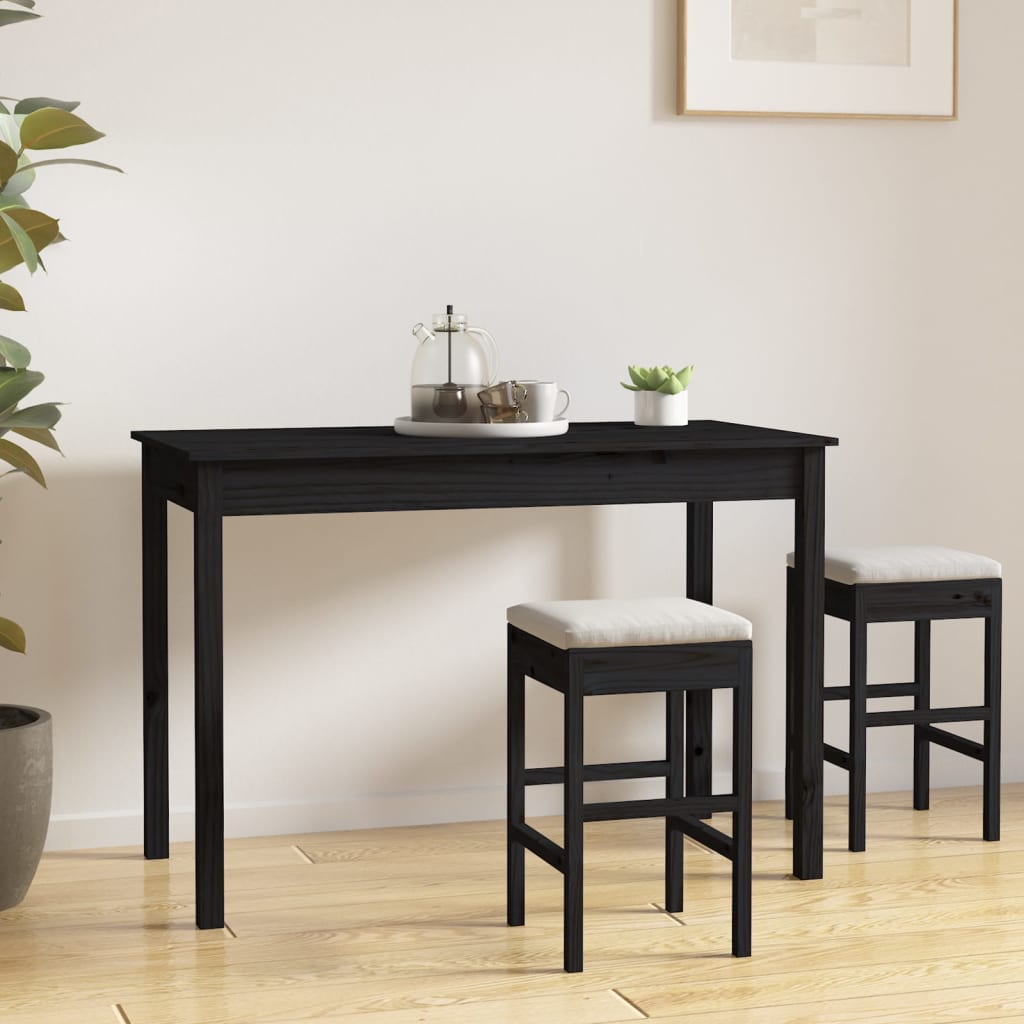 vidaXL Spisebord svart 110x55x75 cm heltre furu - Møbler > Bord > Spisebord