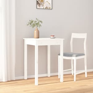 Jídelní stůl bílý 55 x 55 x 75 cm masivní borové dřevo - obrázek 5