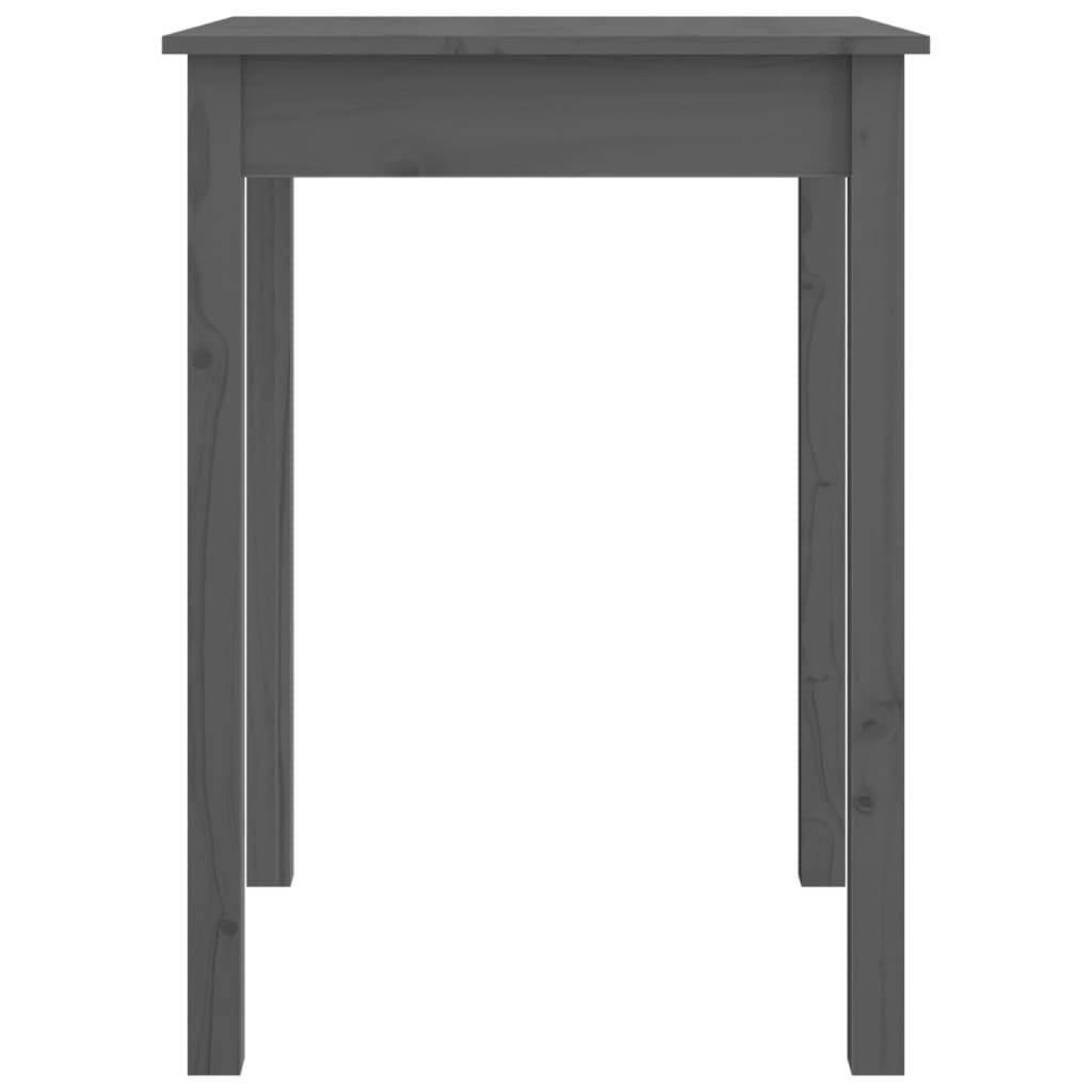 vidaXL Eettafel 55x55x75 cm massief grenenhout grijs