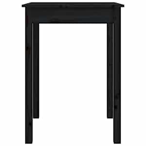 vidaXL Valgomojo stalas, juodas, 55x55x75cm, pu&scaron;ies medienos masyvas