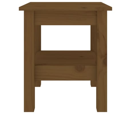 vidaXL kafijas galdiņš, medus brūns, 35x35x40 cm, priedes masīvkoks