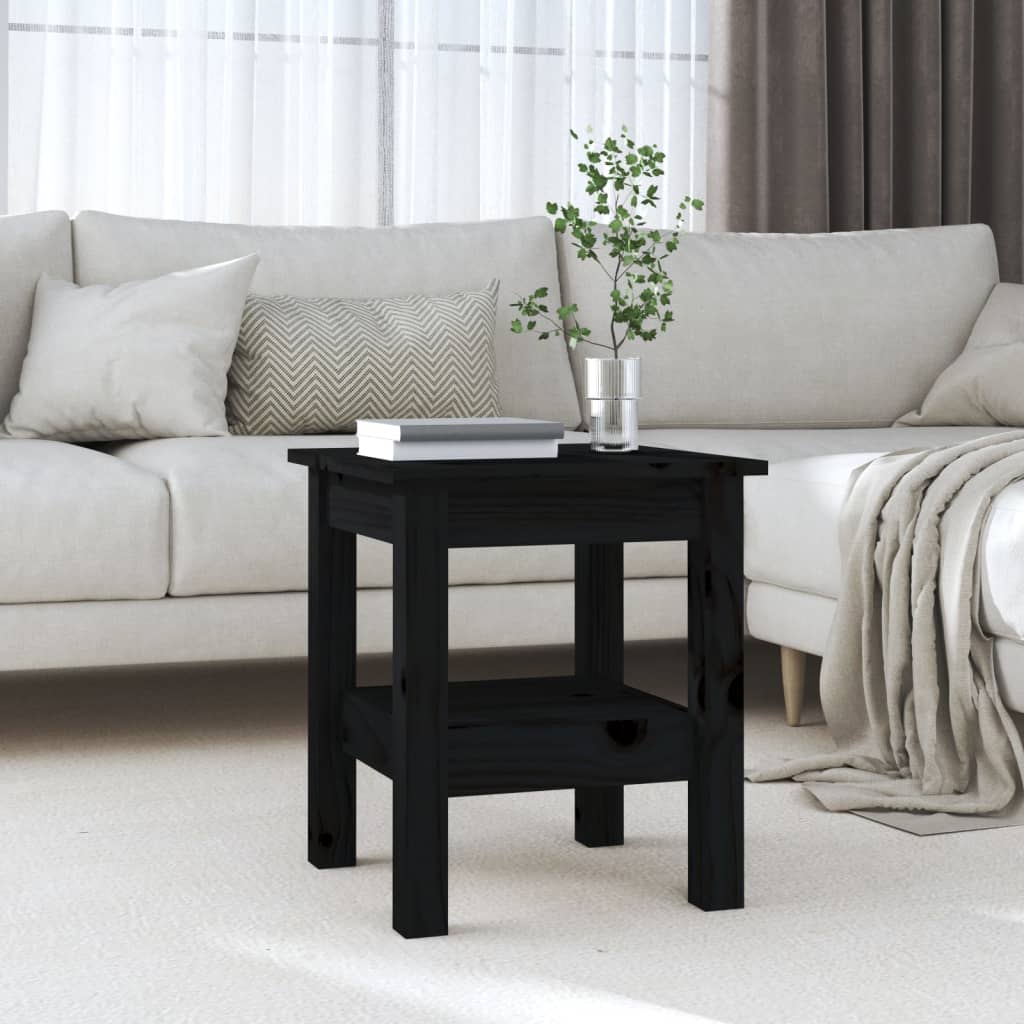 vidaXL Măsuță de cafea, negru, 35x35x40 cm, lemn masiv de pin 35x35x40 imagine noua 2022
