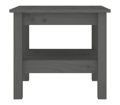 vidaXL Кафе маса, Сиво, 45x45x40 см, борово дърво масив