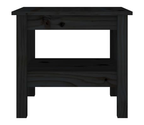 vidaXL Coffee Table Black 45x45x40 cm Solid Wood Pine