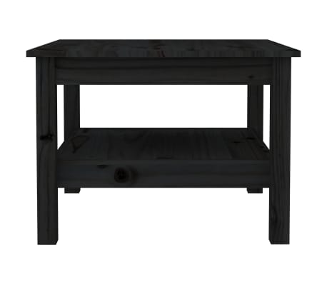 vidaXL Coffee Table Black 55x55x40 cm Solid Wood Pine