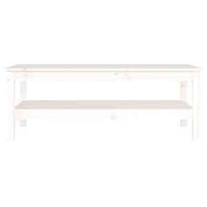 vidaXL Kavos staliukas, baltas, 110x50x40cm, pu&scaron;ies medienos masyvas