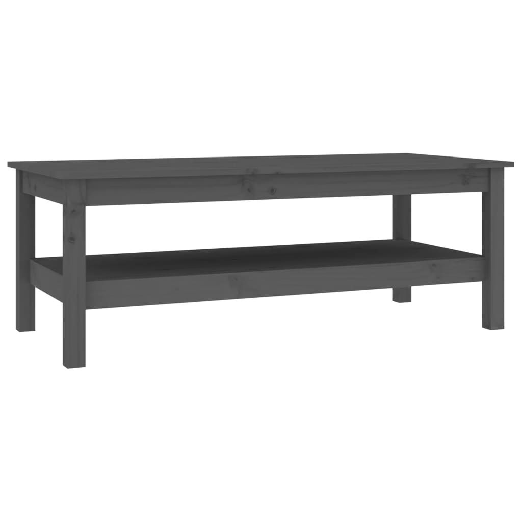 vidaXL Konferenční stolek šedý 110 x 50 x 40 cm masivní borové dřevo