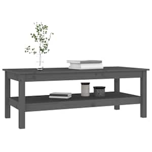 Konferenční stolek šedý 110 x 50 x 40 cm masivní borové dřevo - obrázek 6