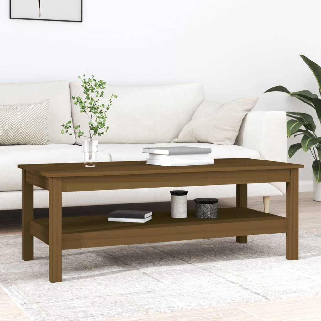 vidaXL Couchtisch Honigbraun 110x50x40 cm Massivholz Kiefer