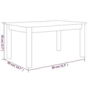 Konferenční stolek bílý 80 x 50 x 40 cm masivní borové dřevo - obrázek 8
