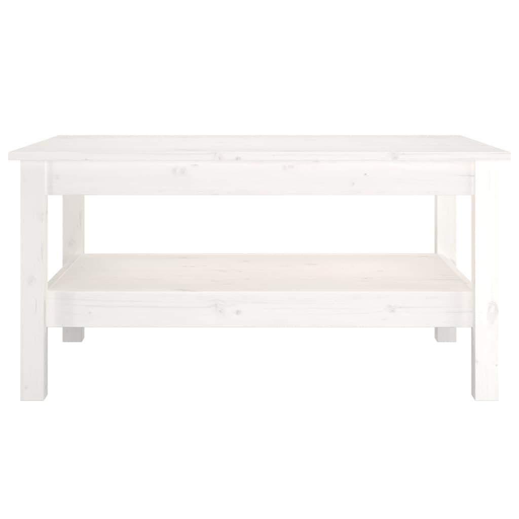 vidaXL Salontafel 80x50x40 cm massief grenenhout wit