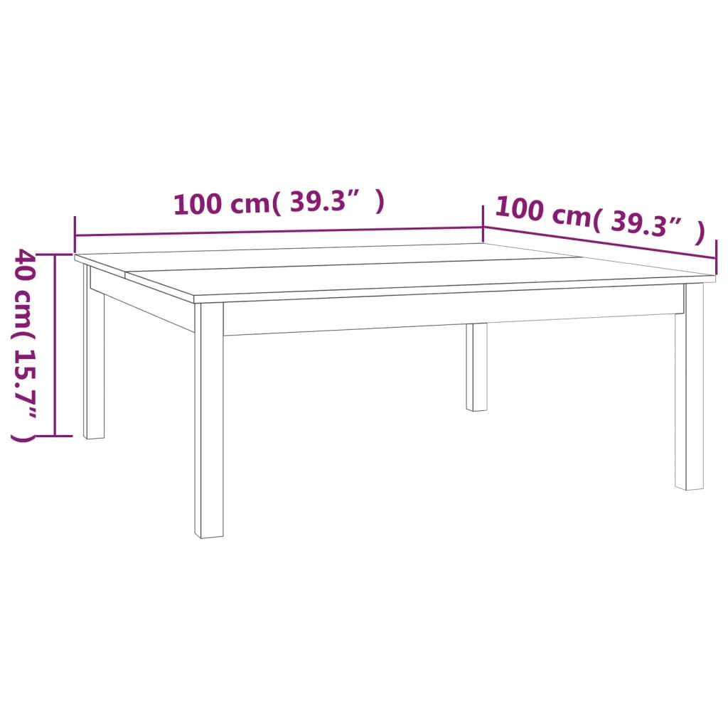  Konferenčný stolík 100x100x40 cm borovicový masív