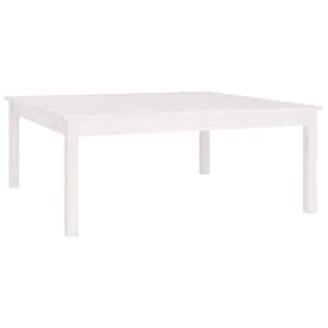 Konferenční stolek bílý 100 x 100 x 40 cm masivní borové dřevo - obrázek 2