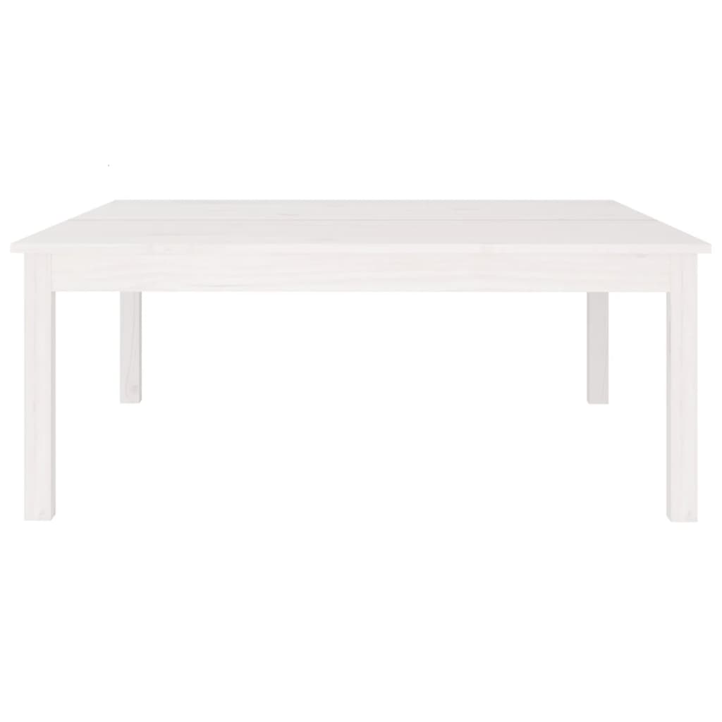 vidaXL Konferenčný stolík biely 100x100x40 cm borovicový masív
