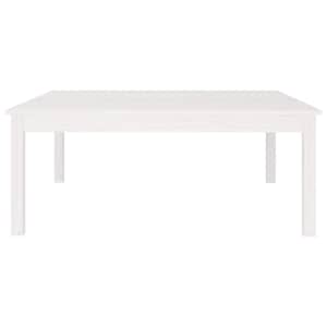 Konferenční stolek bílý 100 x 100 x 40 cm masivní borové dřevo - obrázek 3