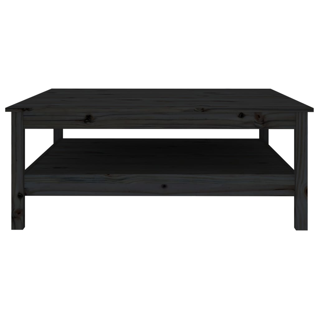 vidaXL Table basse Noir 100x100x40 cm Bois massif de pin