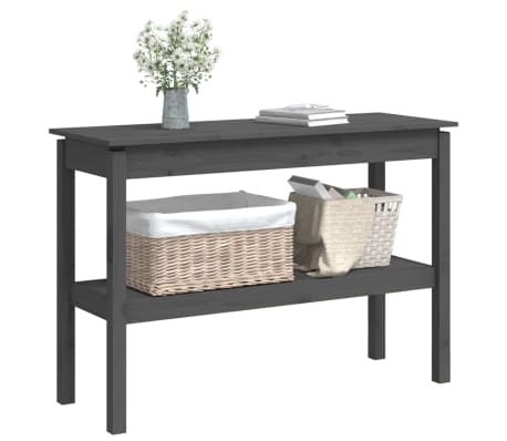 vidaXL Console Table Grey 110x40x75 cm Solid Wood Pine