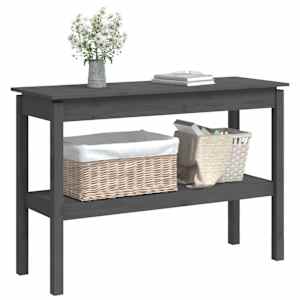vidaXL Console Table Grey 110x40x75 cm Solid Wood Pine