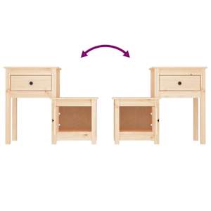 Noční stolky 2 ks 79,5 x 38 x 65,5 cm masivní borové dřevo - obrázek 6
